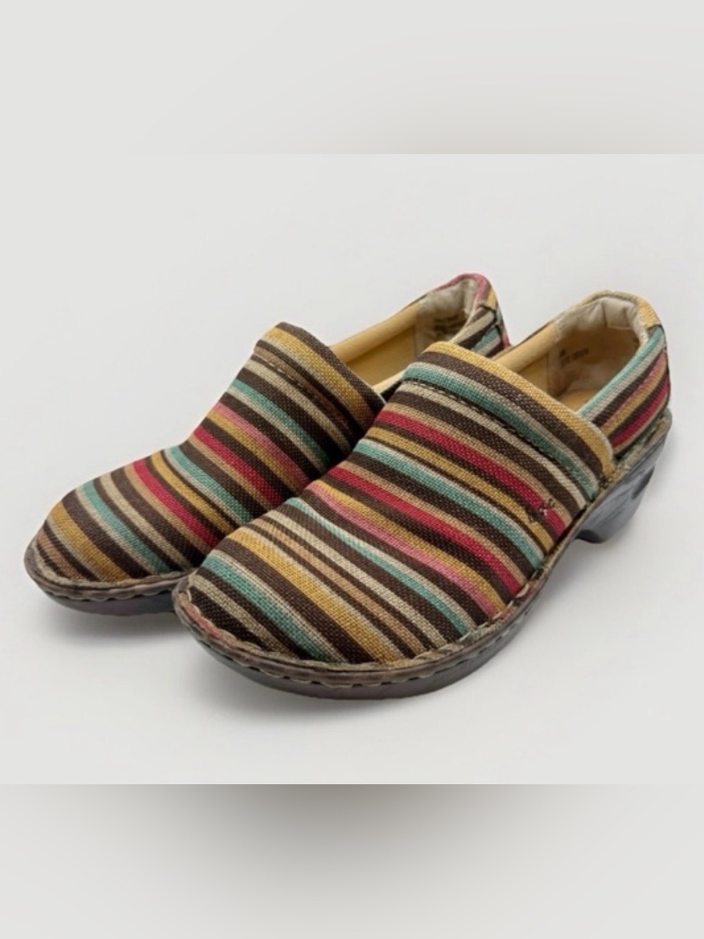 b.o.c Striped Canvas Mule Size 9
